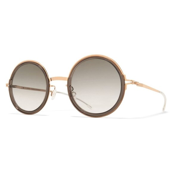New MYKITA Decades Gold Round Monroe A83 653 Sunglasses Women - Picture 1 of 4